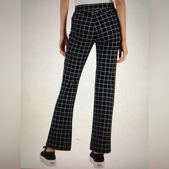 NWT Women’s Plaid Ponté-Knit Boot-Cut Pull-On Pants - Picture 2 of 16
